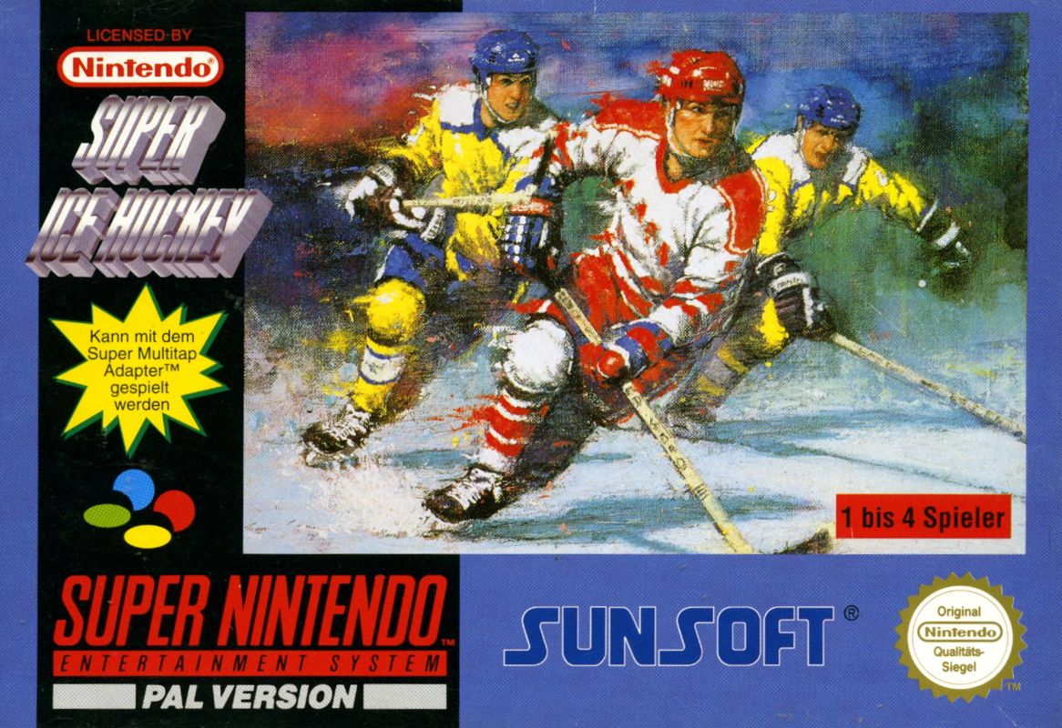 Super Ice Hockey box art for Super Nintendo